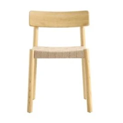 Ditton Set Of 2 Elm Wood And Jute Dining Chairs, Natural -Garden Store DCH 086 NAT 2P WB3