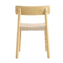 Ditton Set Of 2 Elm Wood And Jute Dining Chairs, Natural -Garden Store DCH 086 NAT 2P WB6