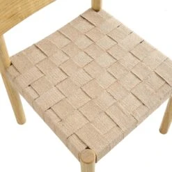 Ditton Set Of 2 Elm Wood And Jute Dining Chairs, Natural -Garden Store DCH 086 NAT 2P detail2