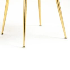 Milverton Pair Of 2 Velvet Dining Chairs With Golden Chrome Legs (Mustard) -Garden Store DCH 2113 MUSTARD VEL 2P detail4