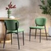 Kelmarsh Set Of 2 Grass Green Velvet Upholstered Dining Chairs -Garden Store DCH 2128 GRASS VEL 2P main