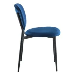 Kelmarsh Set Of 2 Navy Blue Velvet Upholstered Dining Chairs -Garden Store DCH 2128 NAVY VEL 2P WB4