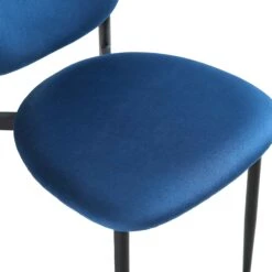 Kelmarsh Set Of 2 Navy Blue Velvet Upholstered Dining Chairs -Garden Store DCH 2128 NAVY VEL 2P detail2