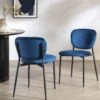 Kelmarsh Set Of 2 Navy Blue Velvet Upholstered Dining Chairs 1 Kelmarsh Set Of 2 Navy Blue Velvet Upholstered Dining Chairs -Garden Store DCH 2128 NAVY VEL 2P main