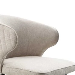 Langham Set Of 2 Oatmeal Woven Fabric Carver Dining Chairs With Fluted Back -Garden Store DCH 2143 TAUPE WOV 2P detail2