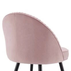 Miyae Set Of 2 Pleated Pale Pink Velvet Upholstered Dining Chairs -Garden Store DCH 2144 PINK VEL 2P detail2