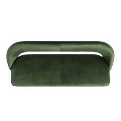 Oakley Dark Green Velvet Upholstered 3 Seater Dining Bench With Contrast Piping -Garden Store DCH 2147 DARKGREEN VEL WB3