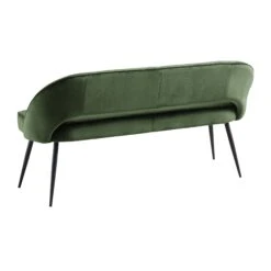 Oakley Dark Green Velvet Upholstered 3 Seater Dining Bench With Contrast Piping -Garden Store DCH 2147 DARKGREEN VEL WB5