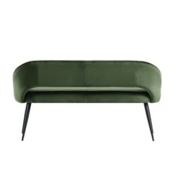 Oakley Dark Green Velvet Upholstered 3 Seater Dining Bench With Contrast Piping -Garden Store DCH 2147 DARKGREEN VEL WB6