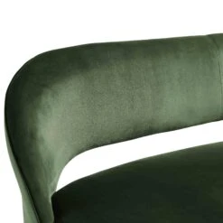 Oakley Dark Green Velvet Upholstered 3 Seater Dining Bench With Contrast Piping -Garden Store DCH 2147 DARKGREEN VEL detail1