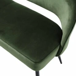Oakley Dark Green Velvet Upholstered 3 Seater Dining Bench With Contrast Piping -Garden Store DCH 2147 DARKGREEN VEL detail2