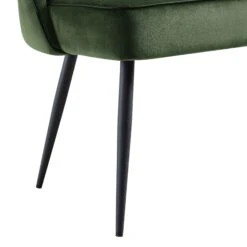 Oakley Dark Green Velvet Upholstered 3 Seater Dining Bench With Contrast Piping -Garden Store DCH 2147 DARKGREEN VEL detail3