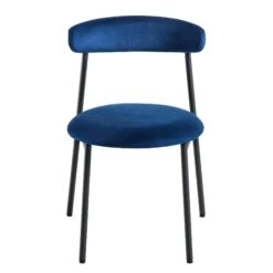 Donna Set Of 2 Navy Blue Velvet Dining Chairs -Garden Store DCH 2149 NAVY VEL 2P WB2