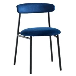 Donna Set Of 2 Navy Blue Velvet Dining Chairs -Garden Store DCH 2149 NAVY VEL 2P WB3