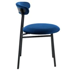 Donna Set Of 2 Navy Blue Velvet Dining Chairs -Garden Store DCH 2149 NAVY VEL 2P WB4