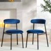 Donna Set Of 2 Navy Blue Velvet Dining Chairs -Garden Store DCH 2149 NAVY VEL 2P main