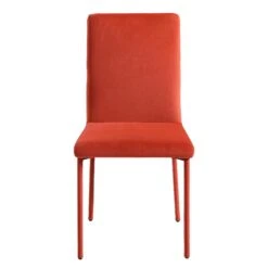 Fernie Set Of 2 Ochre Burnt Orange Velvet Dining Chairs With Upholstered Legs -Garden Store DCH 2151 OCHRE VEL 2P WB2
