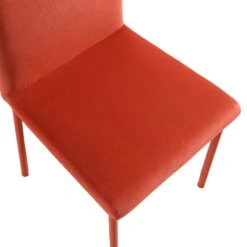 Fernie Set Of 2 Ochre Burnt Orange Velvet Dining Chairs With Upholstered Legs -Garden Store DCH 2151 OCHRE VEL 2P detail2