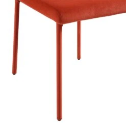 Fernie Set Of 2 Ochre Burnt Orange Velvet Dining Chairs With Upholstered Legs -Garden Store DCH 2151 OCHRE VEL 2P detail4