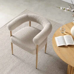 Fulbourn Taupe Boucle Dining Chair With Natural Wood Effect Legs 17 Fulbourn Taupe Boucle Dining Chair With Natural Wood Effect Legs -Garden Store DCH 2162 TAUPE BOUCLE NAT scene2