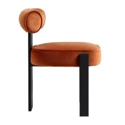 Ophelia Rust Velvet Dining Chair -Garden Store DCH 2187 RUST VEL WB3