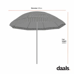 2.2M Thatch Patio Tiki Straw Parasol With Aluminium Tilt -Garden Store Dimensional Drawings APR 2023 TIKIPARASOL