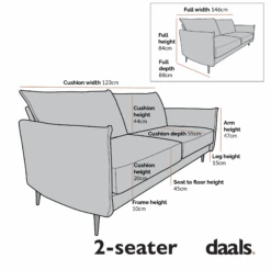 Bari Burnt Ochre Fabric Sofa 31 Bari Burnt Ochre Fabric Sofa -Garden Store Dimensional Drawings AYSF 08 2ST