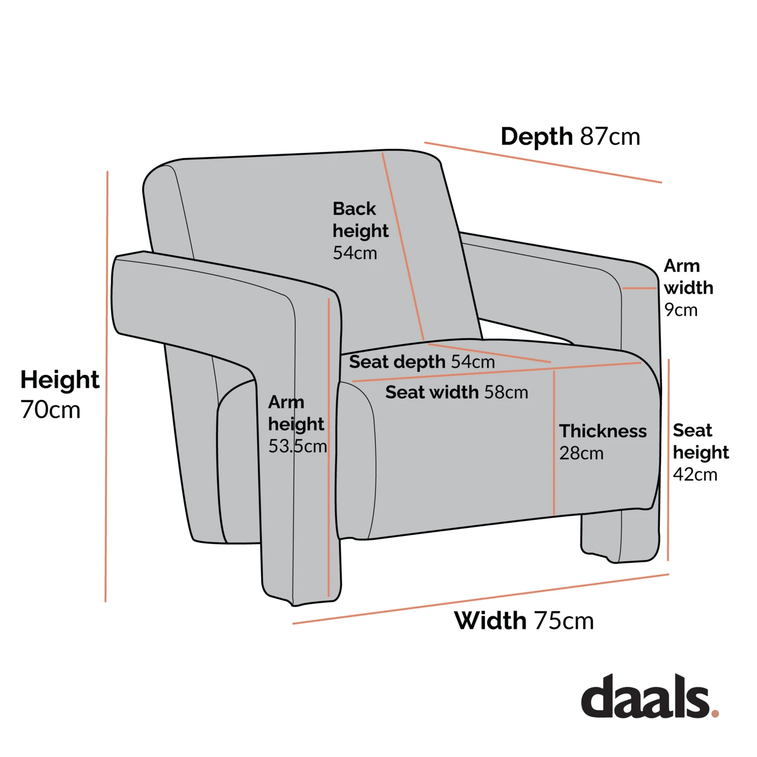 Brompton Sculptural Armchair, Rust Velvet 5 Brompton Sculptural Armchair, Rust Velvet - Image 4