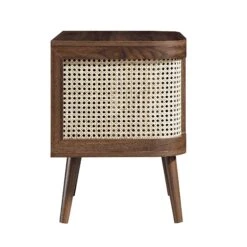 Izzy Curved Rattan Bedside Table, Walnut 21 Izzy Curved Rattan Bedside Table, Walnut -Garden Store FT BST 04 WALN WB4