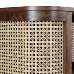 Izzy Curved Rattan Bedside Table, Walnut 24 Izzy Curved Rattan Bedside Table, Walnut -Garden Store FT BST 04 WALN detail2
