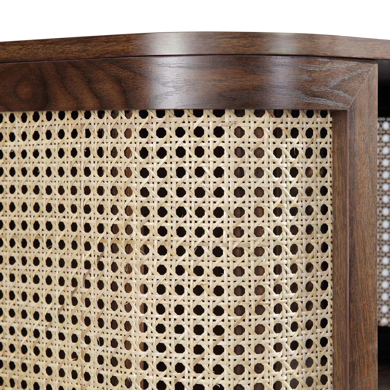 Izzy Curved Rattan Bedside Table, Walnut 13 Izzy Curved Rattan Bedside Table, Walnut - Image 11