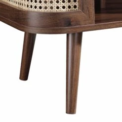 Izzy Curved Rattan Bedside Table, Walnut 25 Izzy Curved Rattan Bedside Table, Walnut -Garden Store FT BST 04 WALN detail3