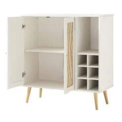Frances Woven Rattan Drinks Cabinet, White -Garden Store FT CAB 02 WHITE WB3