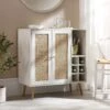 Frances Woven Rattan Drinks Cabinet, White 2 Frances Woven Rattan Drinks Cabinet, White -Garden Store FT CAB 02 WHITE main