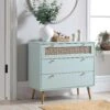 Anya Woven Rattan Chest Of 3 Drawer In Mint Colour -Garden Store FT COD 001 SAGE main