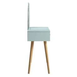 Frances Woven Rattan Dressing Table With Mirror, Mint -Garden Store FT DRTA 01 SAGE WB5