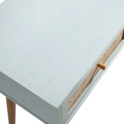 Frances Woven Rattan Dressing Table With Mirror, Mint -Garden Store FT DRTA 01 SAGE detail4