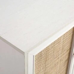Frances Woven Rattan 3-Door Sideboard, White -Garden Store FT SB 001 WHITE detail2