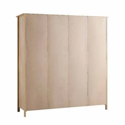 Frances Rattan 4-Door Wardrobe With 2 Drawers, Natural -Garden Store FT WARD 04 NAT WB5
