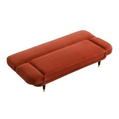 Solna 2-Seater Sofa Bed, Rust Velvet -Garden Store GCSF 2277 RUST VEL WB7