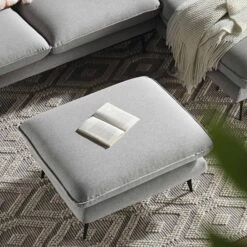 Obriel Grey Marl Fabric Footstool 13 Obriel Grey Marl Fabric Footstool -Garden Store GCSF 2299 GREY FAB STOOL scene2