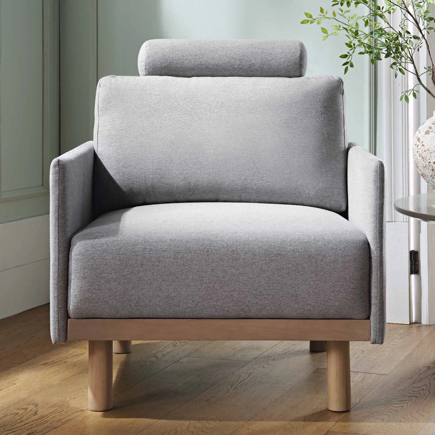 Timber Grey Marl Fabric Armchair 4 Timber Grey Marl Fabric Armchair - Image 2