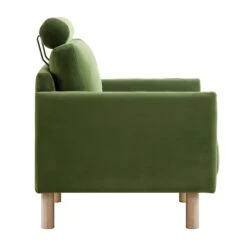 Timber Fern Green Velvet Armchair -Garden Store GCSF 2348 MOSS VEL 1ST WB3