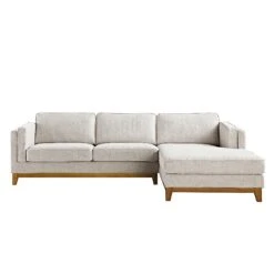 Dipley Oatmeal Woven Fabric Sofa, Grande Chaise Sofa Right Hand -Garden Store GCSF 2398 OAT WOV RIGHT WB1
