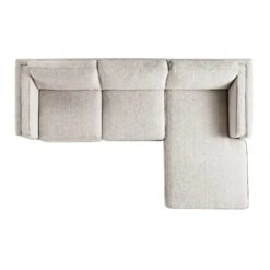Dipley Oatmeal Woven Fabric Sofa, Grande Chaise Sofa Right Hand -Garden Store GCSF 2398 OAT WOV RIGHT WB4