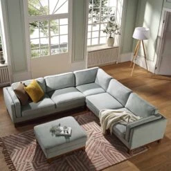 Dipley Sage Woven Fabric Grande Corner Sofa 19 Dipley Sage Woven Fabric Grande Corner Sofa -Garden Store GCSF 2399 SAGE WOV LARGECORNER scene2