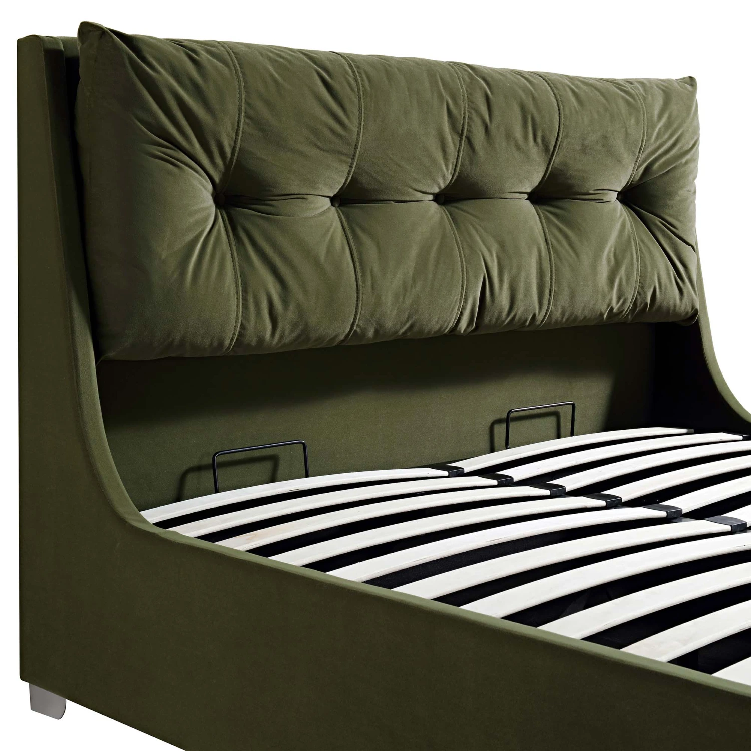 Hadley Moss Green Velvet Ottoman Storage Bed 11 Hadley Moss Green Velvet Ottoman Storage Bed - Image 10