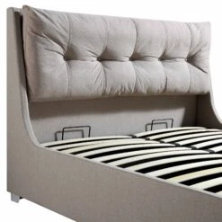 Hadley Stone Fabric Ottoman Storage Bed 24 Hadley Stone Fabric Ottoman Storage Bed -Garden Store JAH 010 SAND FAB detail3