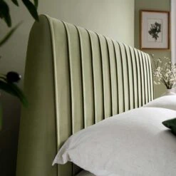 Helia Pleated Ottoman Storage Bed, Lichen Velvet -Garden Store JAH 012 LICHEN VEL scene3