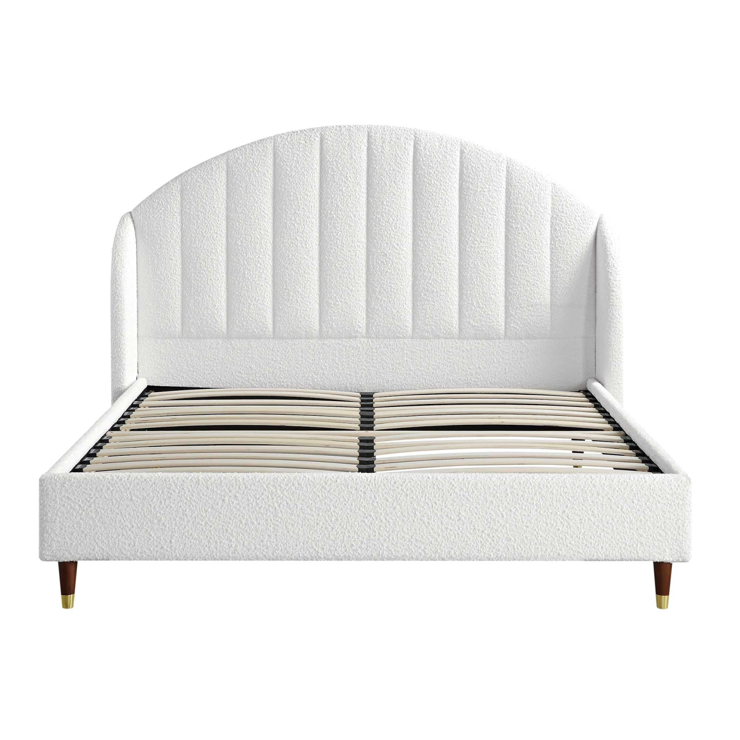 Eleanor White Boucle Upholstered Bed Frame With Domed Headboard 7 Eleanor White Boucle Upholstered Bed Frame With Domed Headboard - Image 5